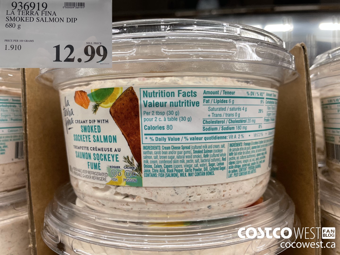 936919 LA TERRA FINA SMOKED SALMON DIP 680 g $12.99
