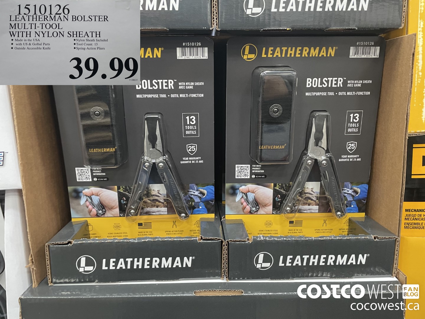 1510126 LEATHERMAN BOLSTER MULTI-TOOL WITH NYLON SHEATH  $39.99