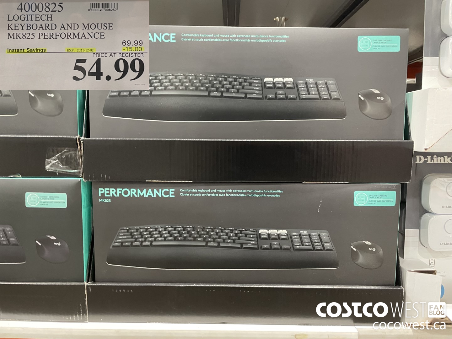 4000825 LOGITECH KEYBOARD AND MOUSE MK825 PERFORMANCE ($15.00 INSTANT SAVINGS EXPIRES ON 2021-12-02) $54.99