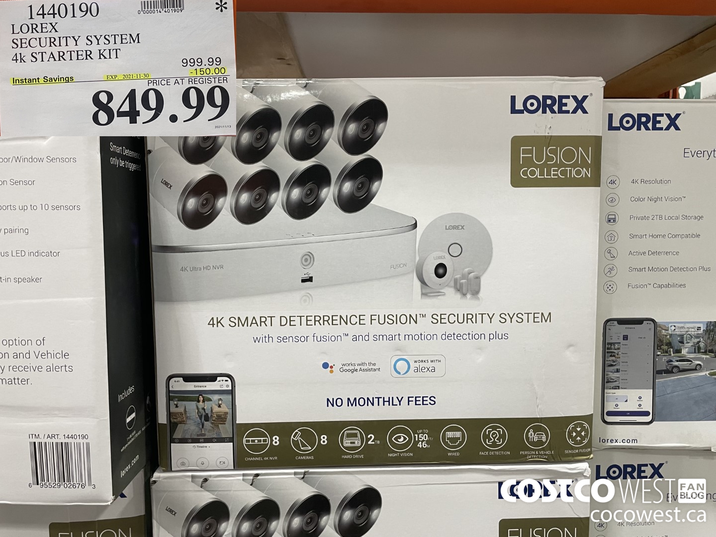 1440190 LOREX SECURITY SYSTEM 4k STARTER KIT  ($150.00 INSTANT SAVINGS EXPIRES ON 2021-11-30) $849.99