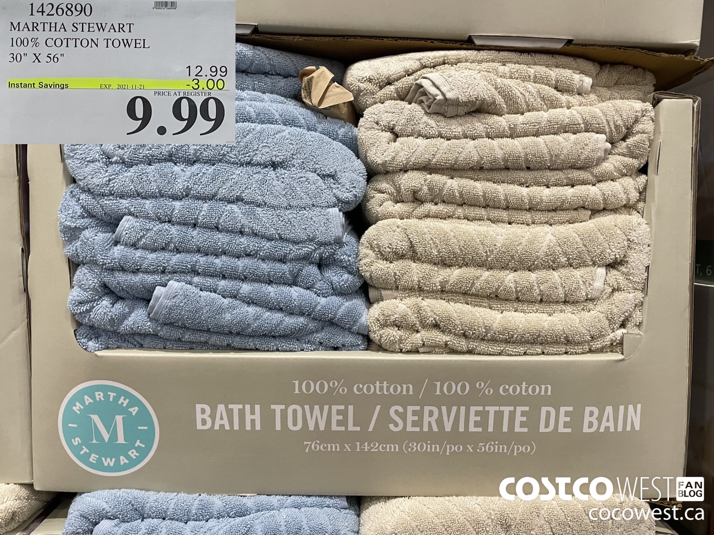 14268990 martha stewart 100 cotton towel 30 x 56 12 99 - Costco East Fan  Blog