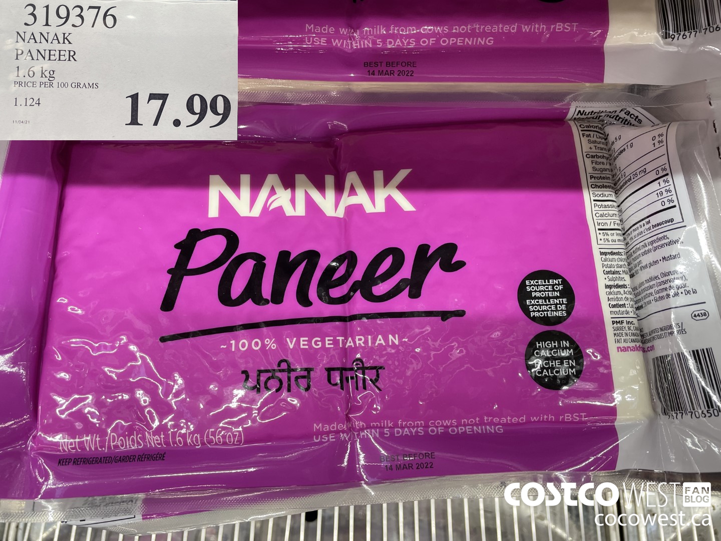 319376 NANAK PANEER 1.6 kg $17.99