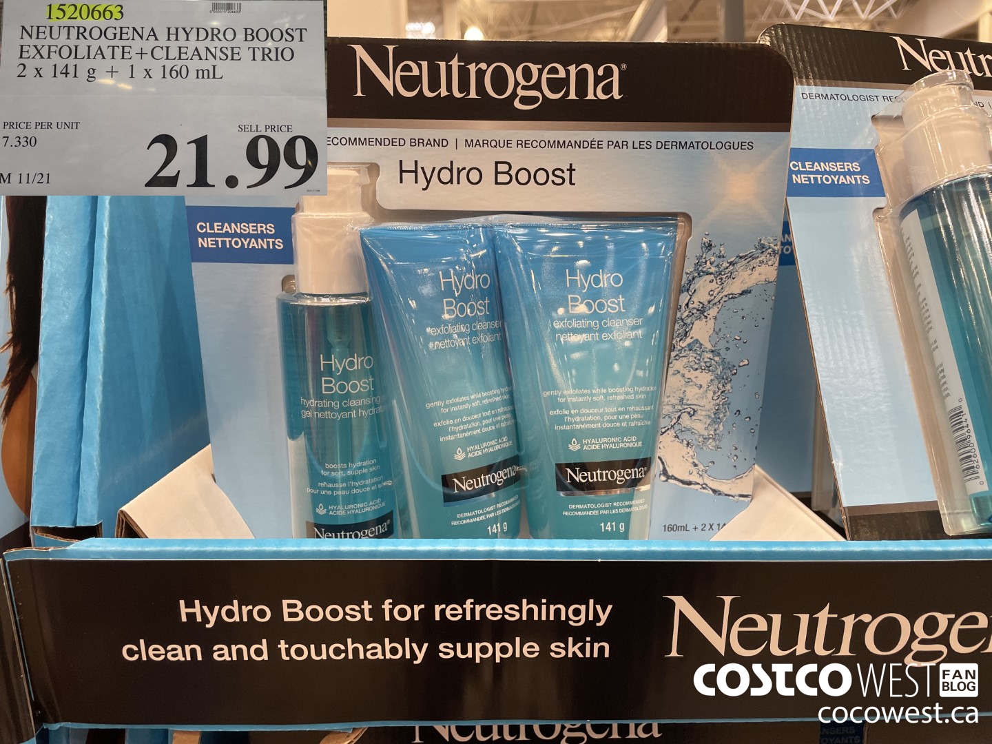 1520663 NEUTROGENA HYDRO BOOST EXFOLIATE+CLEANSE TRIO 2 x 141 g + 1 x 160 mL $21.99