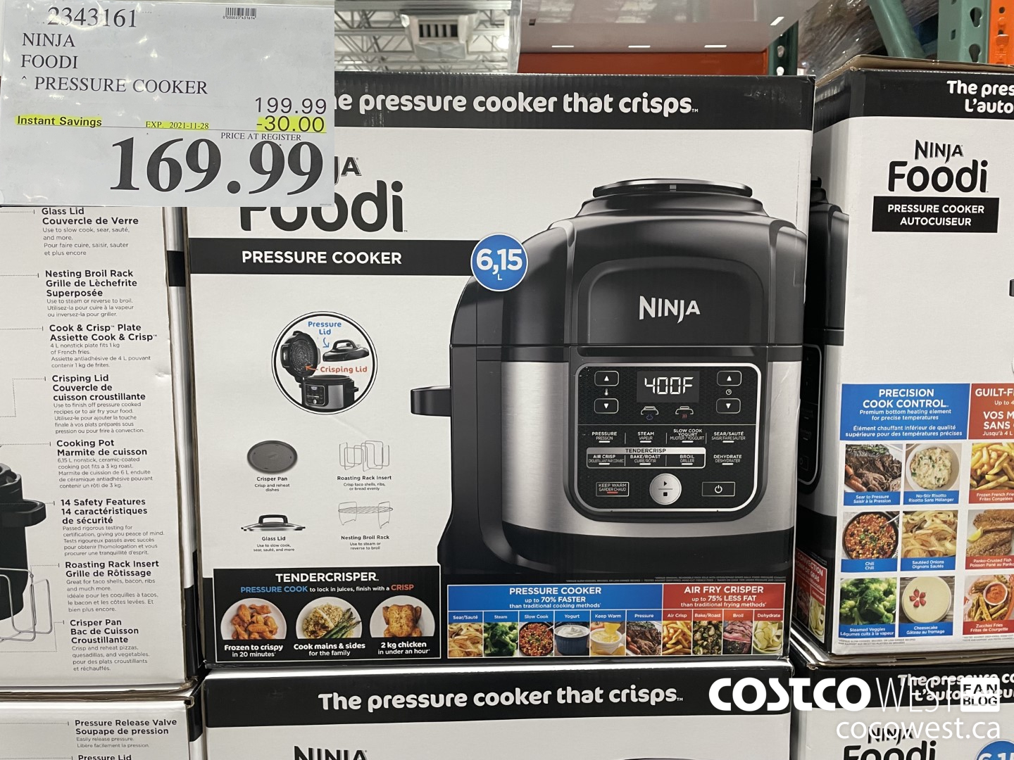 2343161 NINJA FOODI PRESSURE COOKER  ($30.00 INSTANT SAVINGS EXPIRES ON 2021-11-28) $169.99