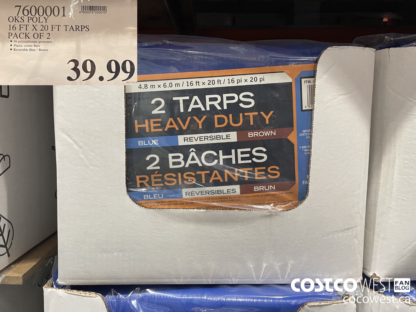 7600001 OKS POLY 16 FT X 20 FT TARPS PACK OF 2 $39.99