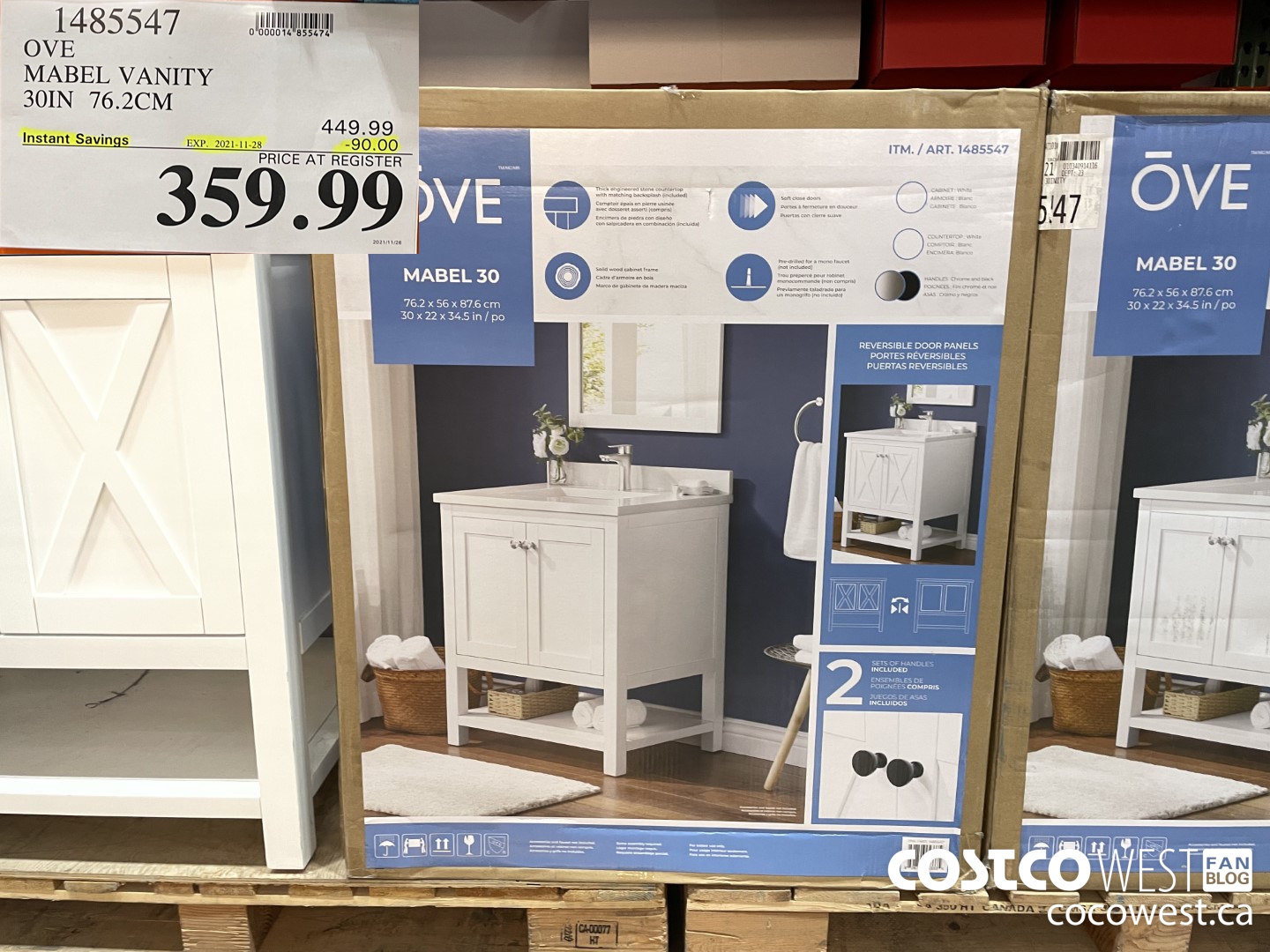 1485547 OVE MABEL VANITY 30IN 76.2CM  ($90.00 INSTANT SAVINGS EXPIRES ON 2021-11-28) $359.99