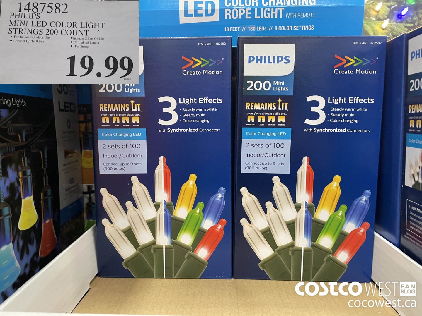 1487582 PHILLIPS MINI LED COLOR LIGHT STRINGS 200 COUNT  $19.99