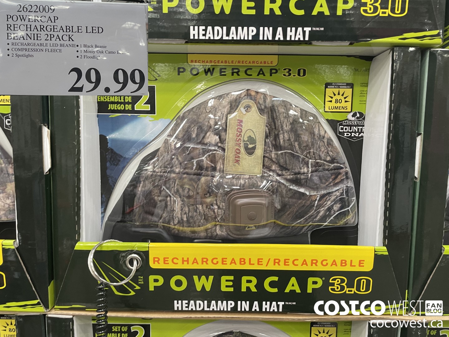 2622005 POWERCAP RECHARGEABLE LED BEANIE 2PACK  $29.99