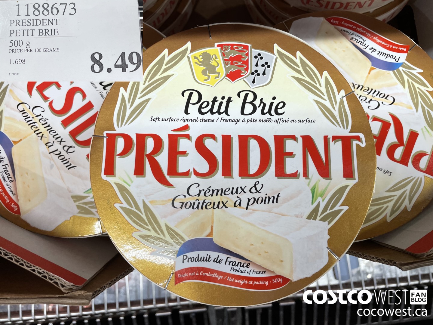 1188673 PRESIDENT PETIT BRIE 500 g $8.49