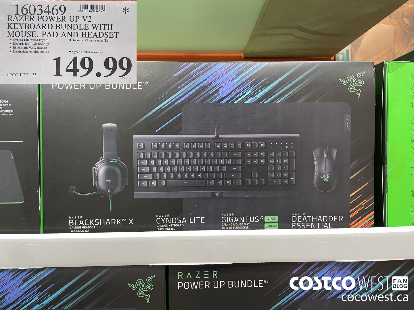 1603469 RAZER POWER UP V2 KEYBOARD BUNDLE WITH MOUSE, PAD AND HEADSET  $149.99