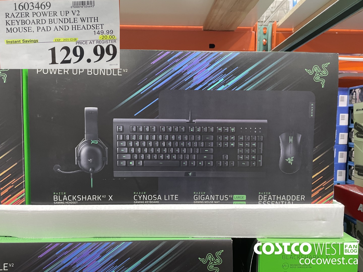 1603469 RAZER POWER UP V2 KEYBOARD BUNDLE WITH MOUSE, PAD AND HEADSET  ($20.00 INSTANT SAVINGS EXPIRES ON 2021-12-08) $129.99
