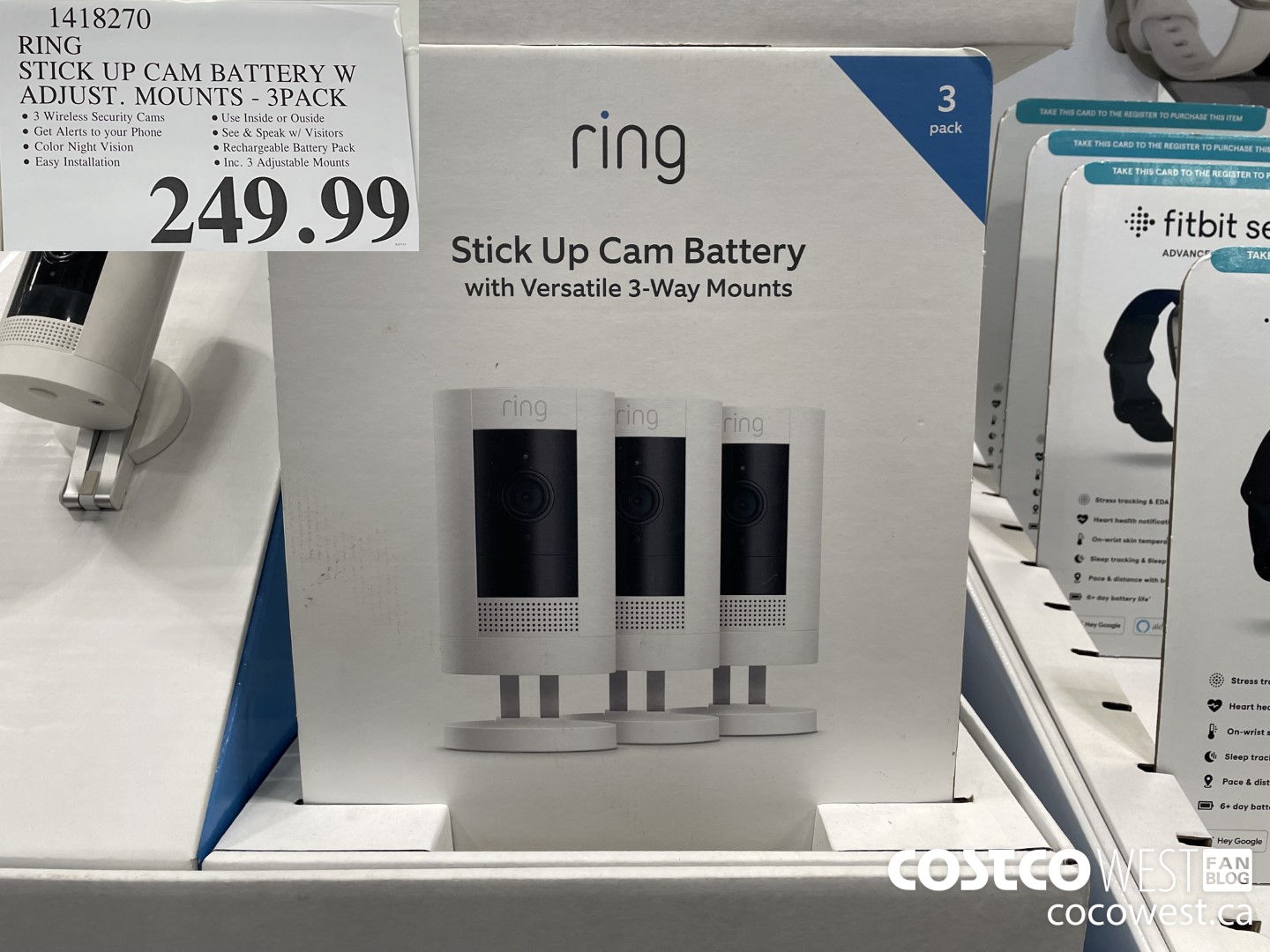 1418270 RING STICK UP CAM BATTERY W ADJUST. MOUNTS -3PACK  $249.99