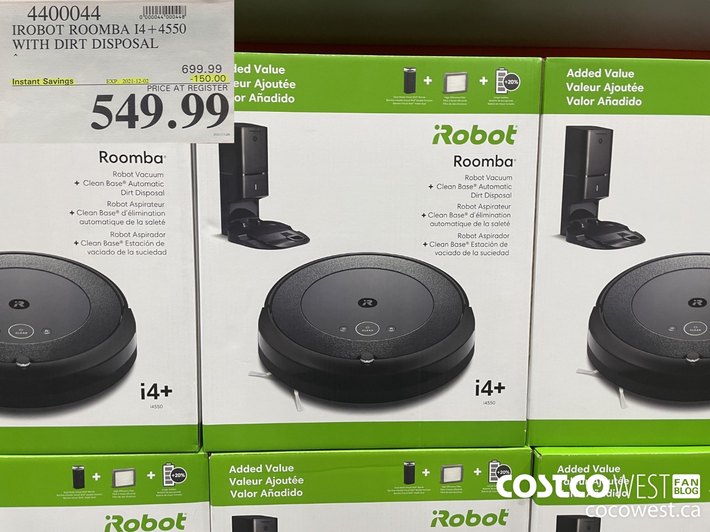 4400044 ROBOT ROOMBA 14 +4550 WITH DIRT DISPOSAL  $549.99