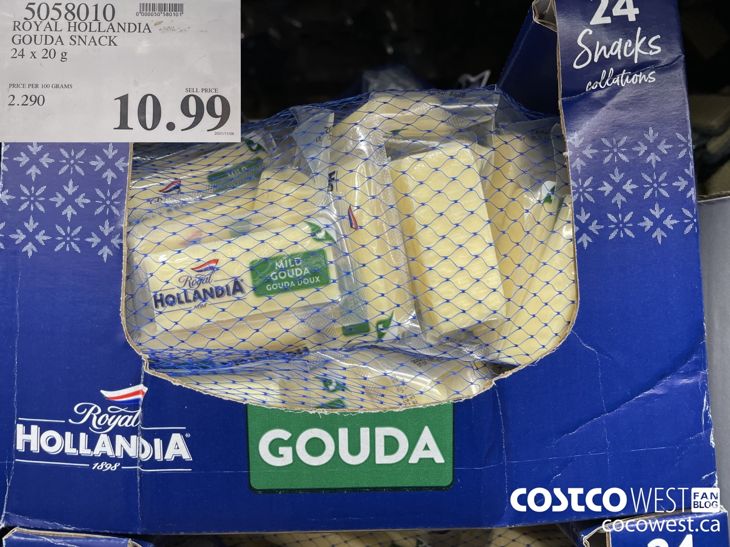 5058010 ROYAL HOLLANDIA GOUDA SNACK 24 x 20 g $10.99