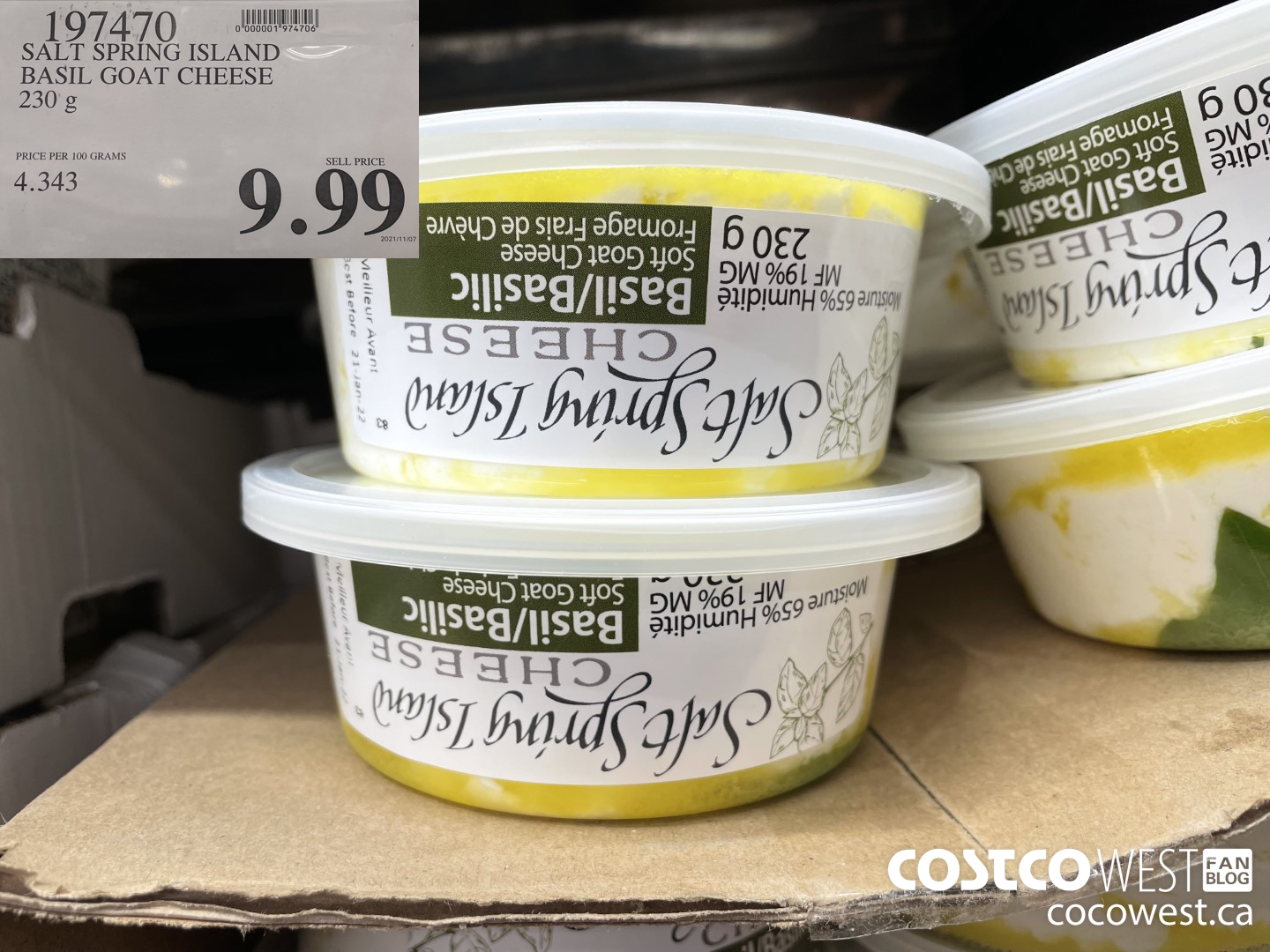 197470 SALT SPRING ISLAND BASIL GOAT CHEESE 230 g $9.99