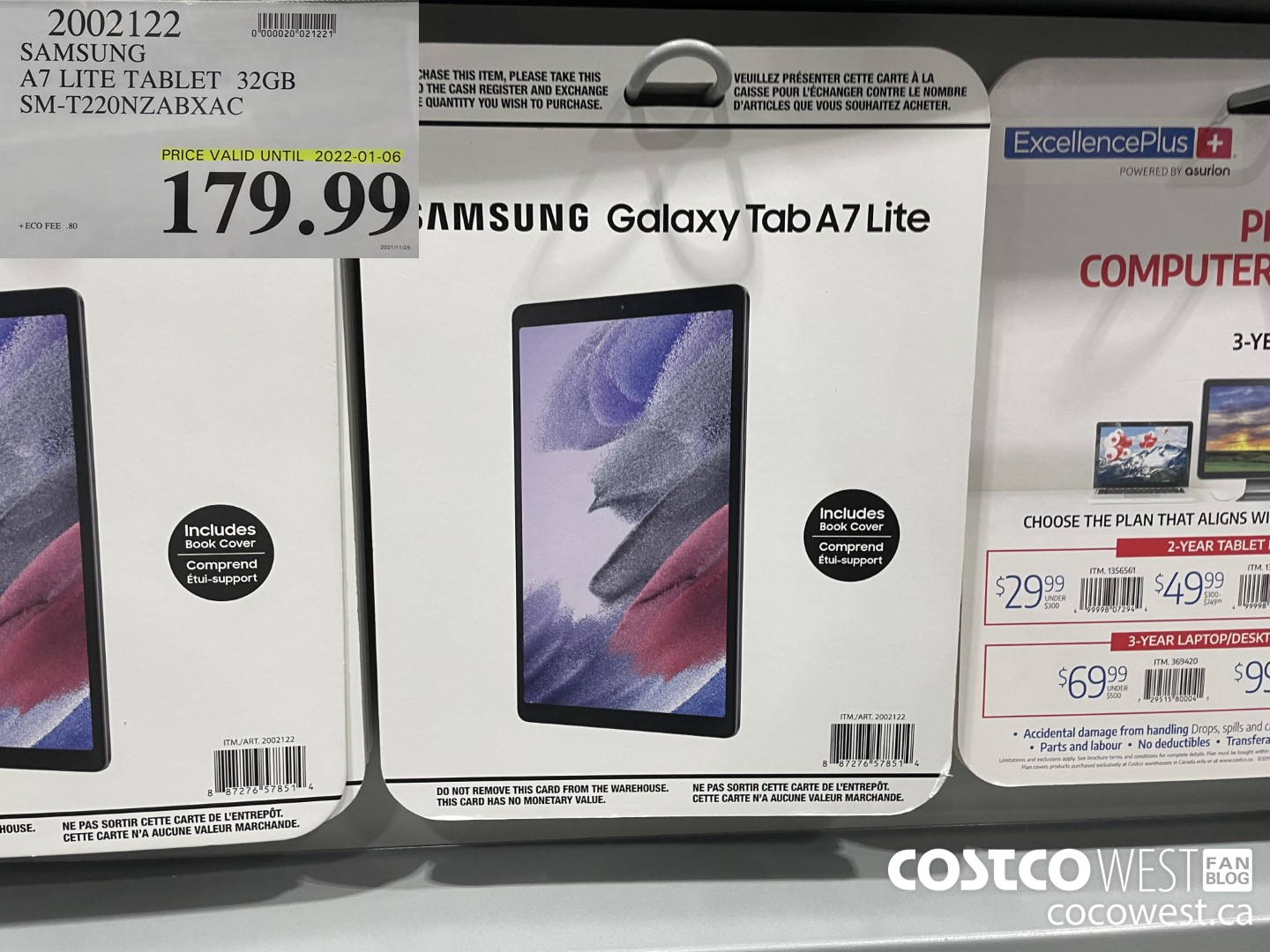 2002122 SAMSUNG A7 LITE TABLET 32GB SM-T220NZABXAC (EXPIRES ON 2022-01-06) $179.99