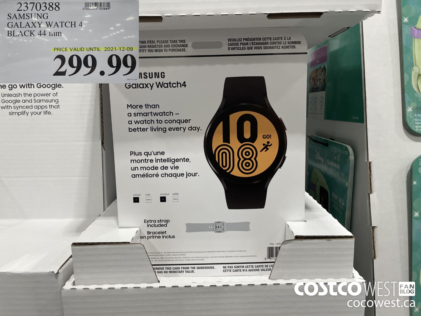 2370388 SAMSUNG GALAXY WATCH 4 BLACK 44mm (EXPIRES ON 2021-12-09) $299.99