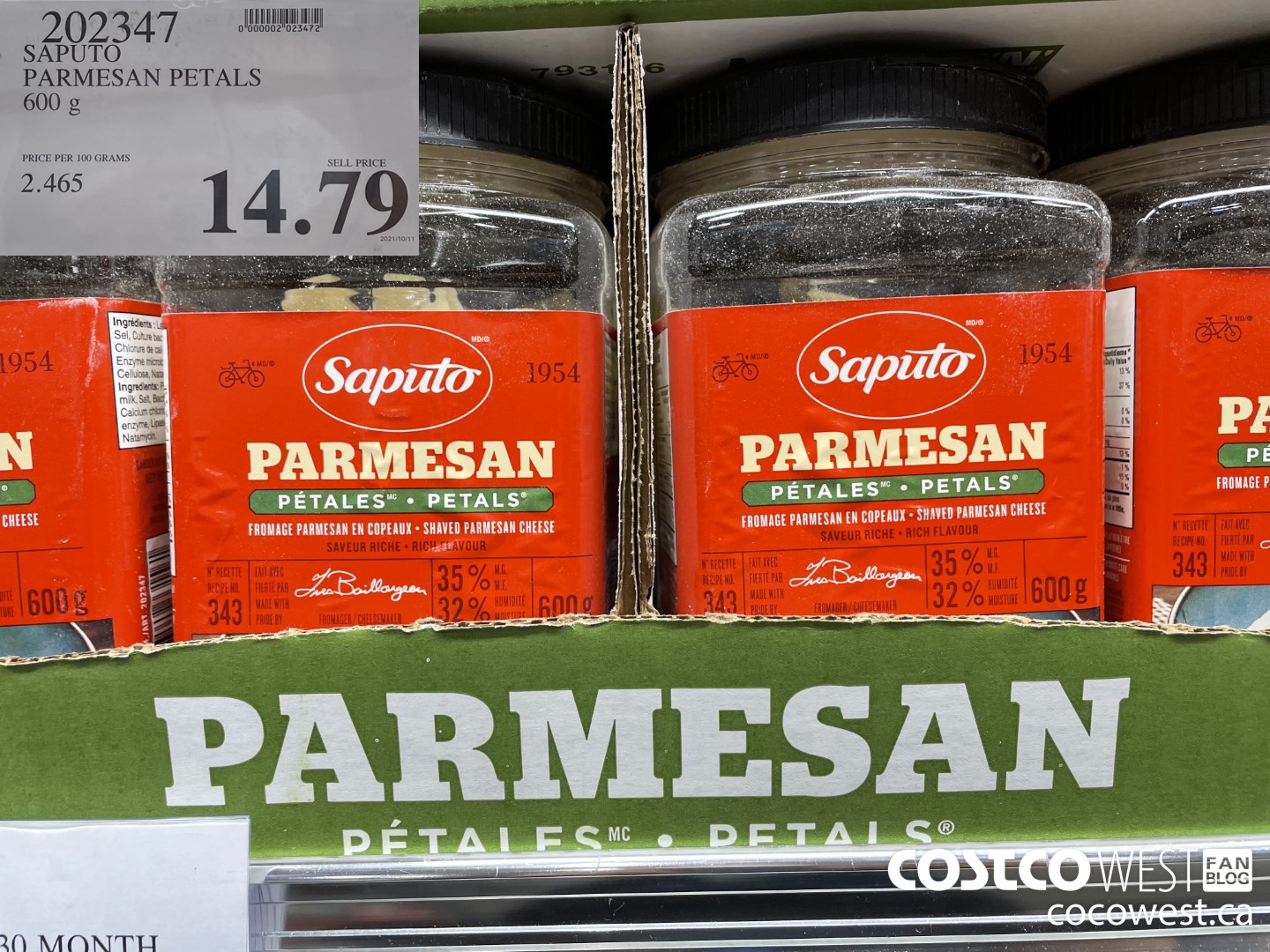 202347 SAPUTO PARMESAN PETALS 600 g $14.79