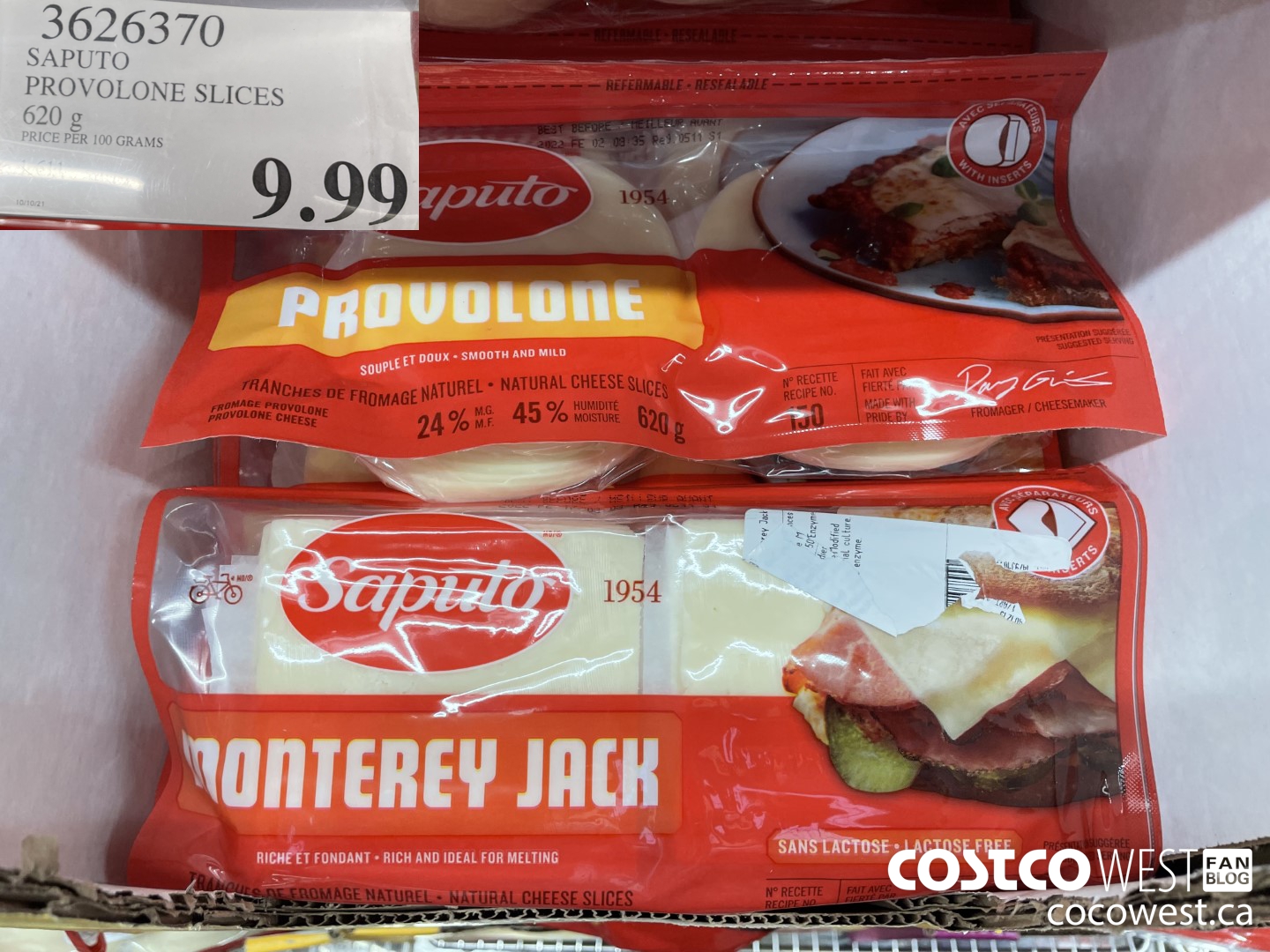 3626370 SAPUTO PROVOLONE SLICES 620 g $9.99