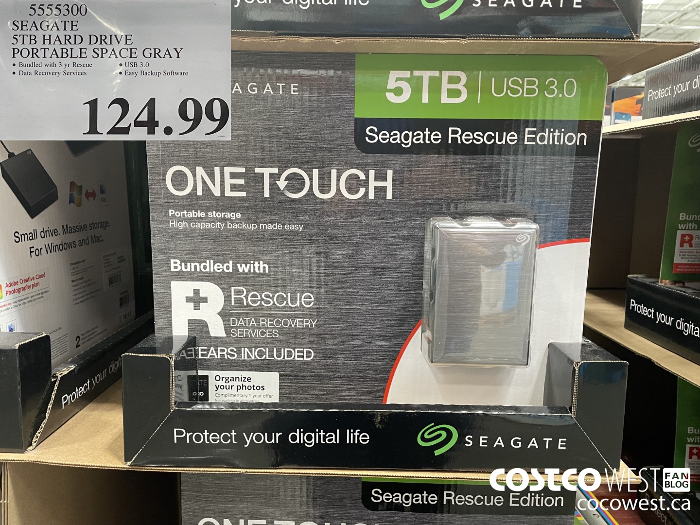 5555300 SEAGATE 5TB HARD DRIVE PORTABLE SPACE GRAY  $124.99