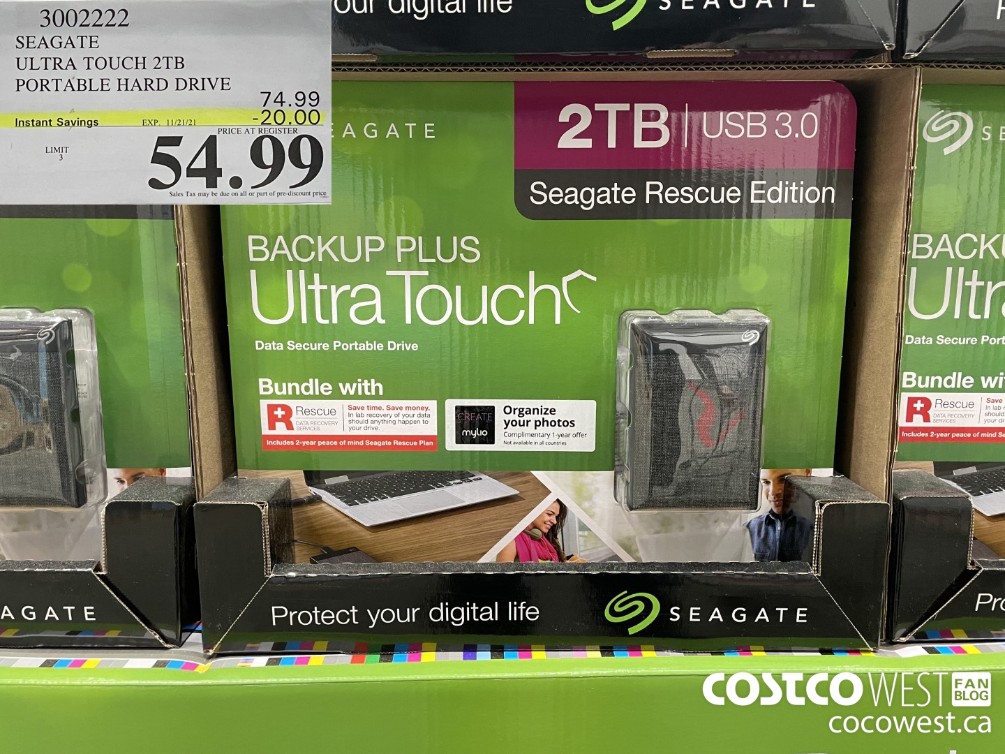 3002222 SEAGATE ULTRA TOUCH 2TB PORTABLE HARD DRIVE  ($20.00 INSTANT SAVINGS EXPIRES ON 2021-11-21) $54.99