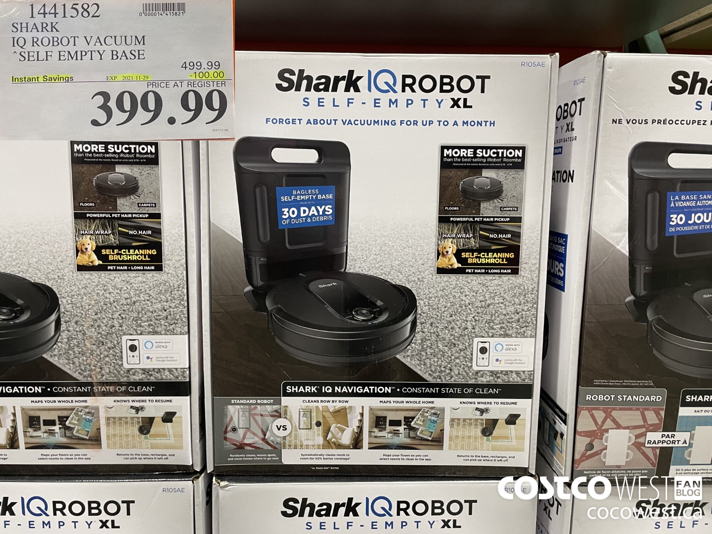 1441582 SHARK IQ ROBOT VACUUM SELF EMPTY BASE ($100.00 INSTANT SAVINGS EXPIRES ON 2021-11-29) $399.99