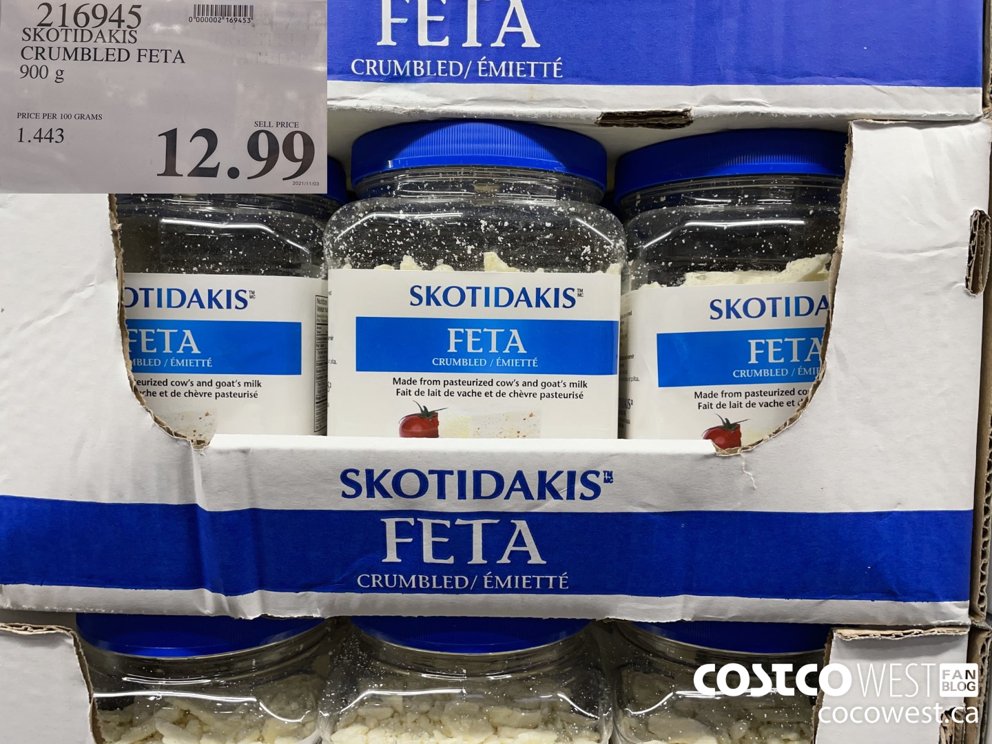 216945 SKOTIDAKIS CRUMBLED FETA 900 g $12.99