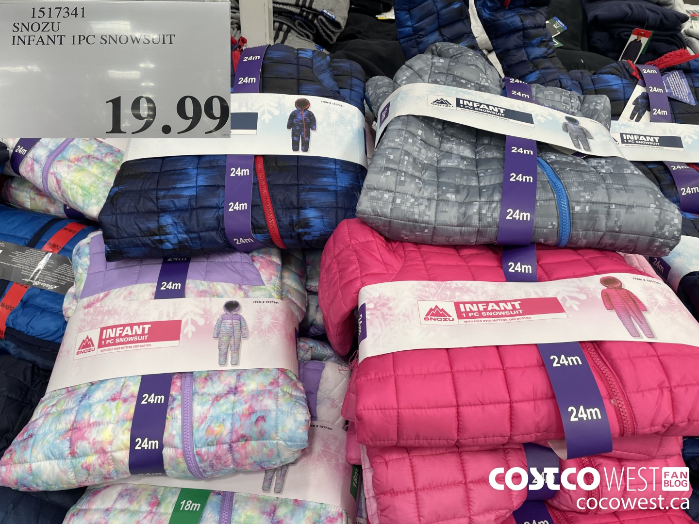 1517341 SNOZU INFANT 1PC SNOWSUIT  $19.99