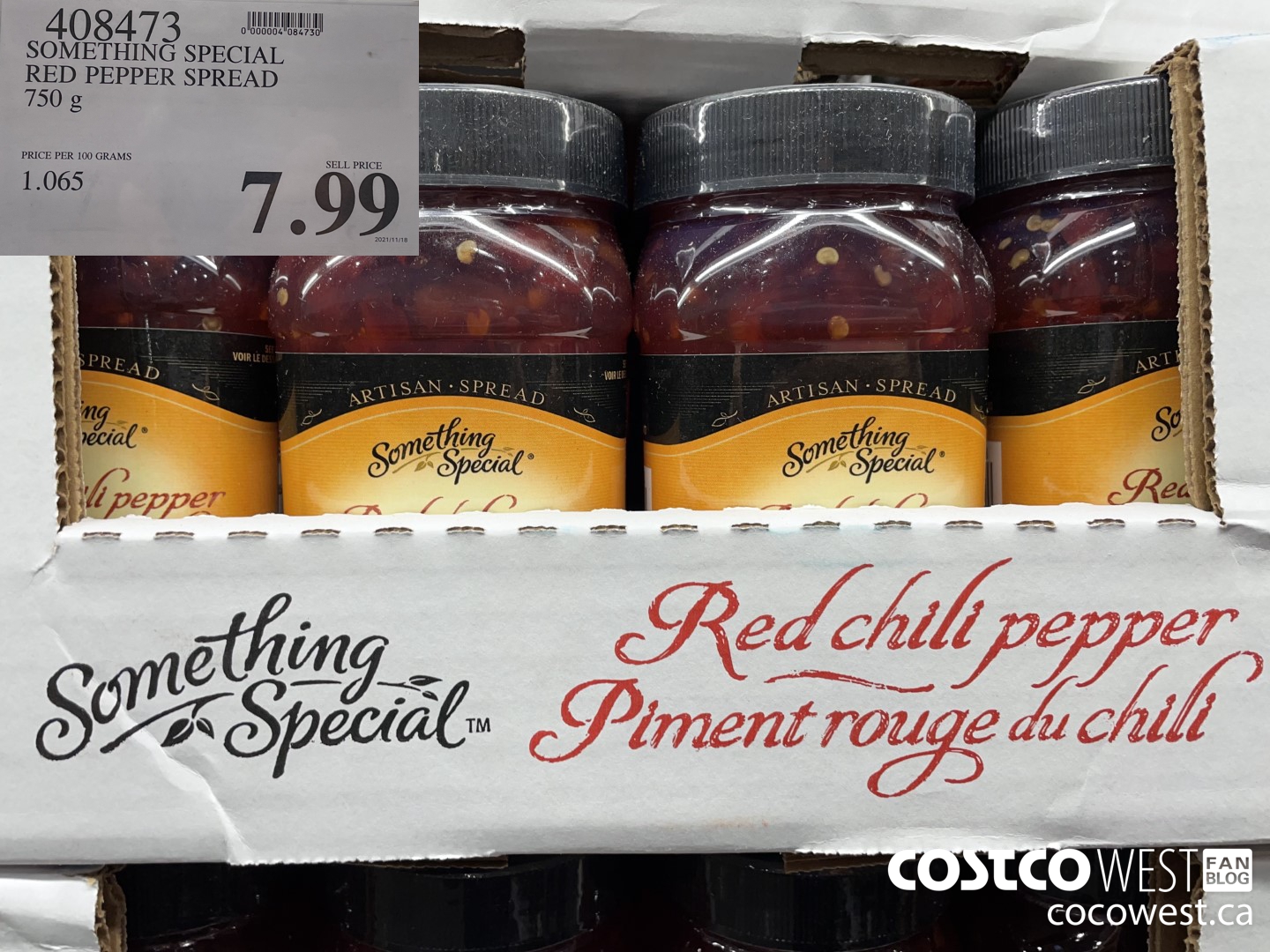408473 SOMETHING SPECIAL RED PEPPER SPREAD 750 g $7.99