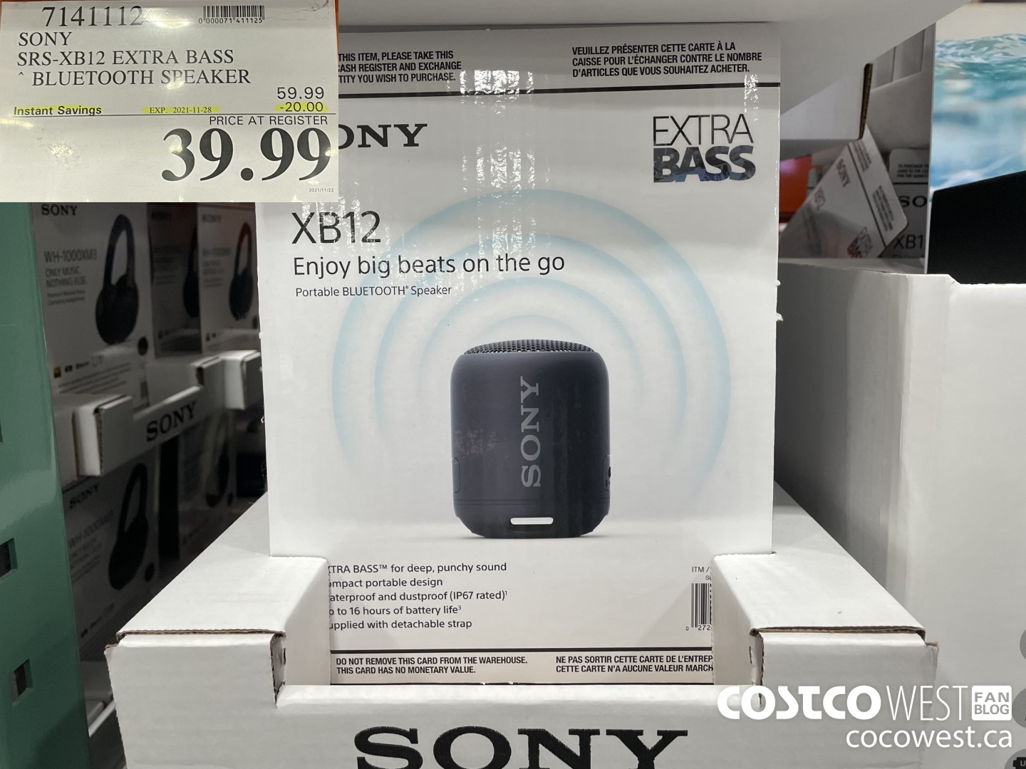 sony xb12 costco