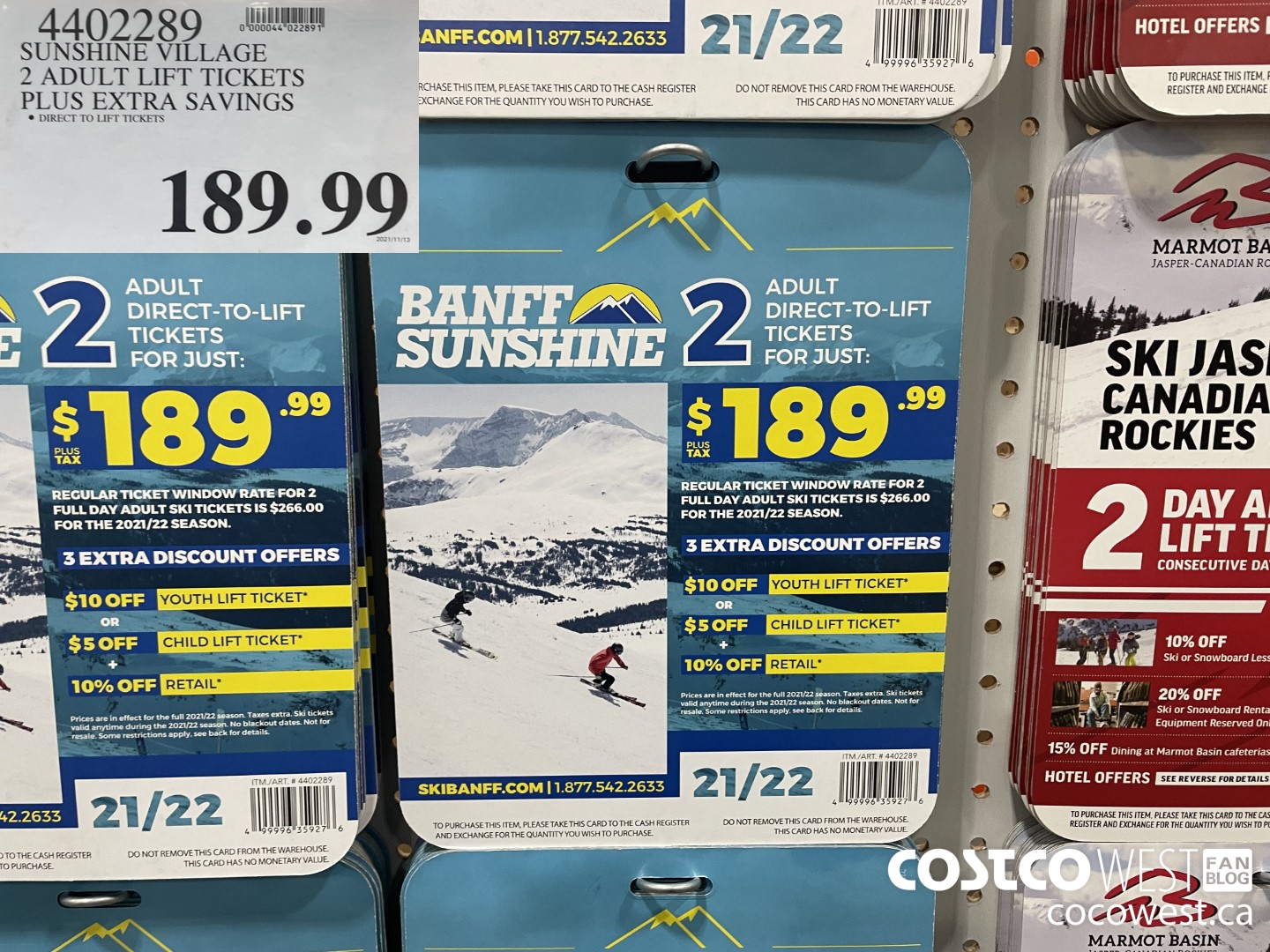 4402289 SUNSHINE VILLAGE 2 ADULT LIFT TICKETS PLUS EXTRA SAVINGS  $189.99