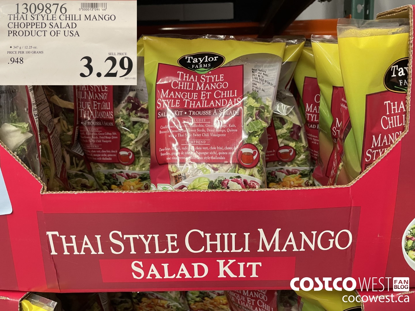 1309876 THAI STYLE CHILI MANGO CHOPPED SALAD PRODUCT OF USA $3.29