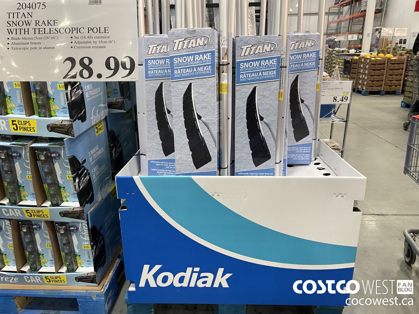 204075 TITAN SNOW RAKE WITH TELESCOPIC POLE  $28.99