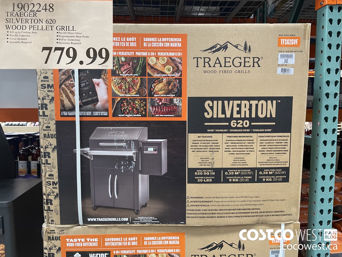 1902248 TRAEGER SILVERTON 620 WOOD PELLET GRILL $779.99