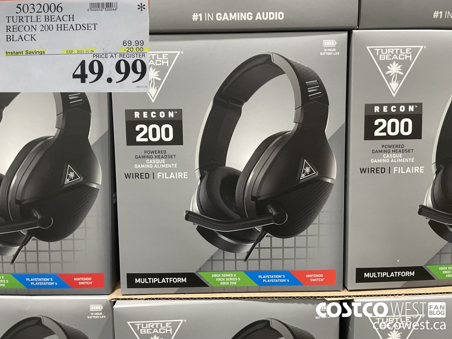 5032006 TURTLE BEACH RECON 200 HEADSET BLACK ($20.00 INSTANT SAVINGS EXPIRES ON 2021-11-29) $49.99