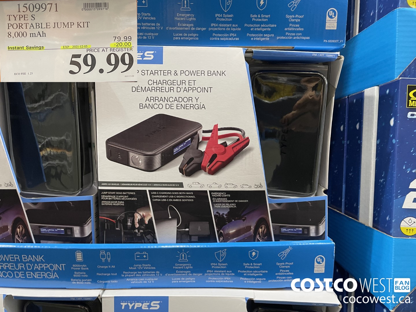 1509971 TYPE S PORTABLE JUMP KIT 8,000 mAh ($20.00 INSTANT SAVINGS EXPIRES ON 2021-12-05) $59.99