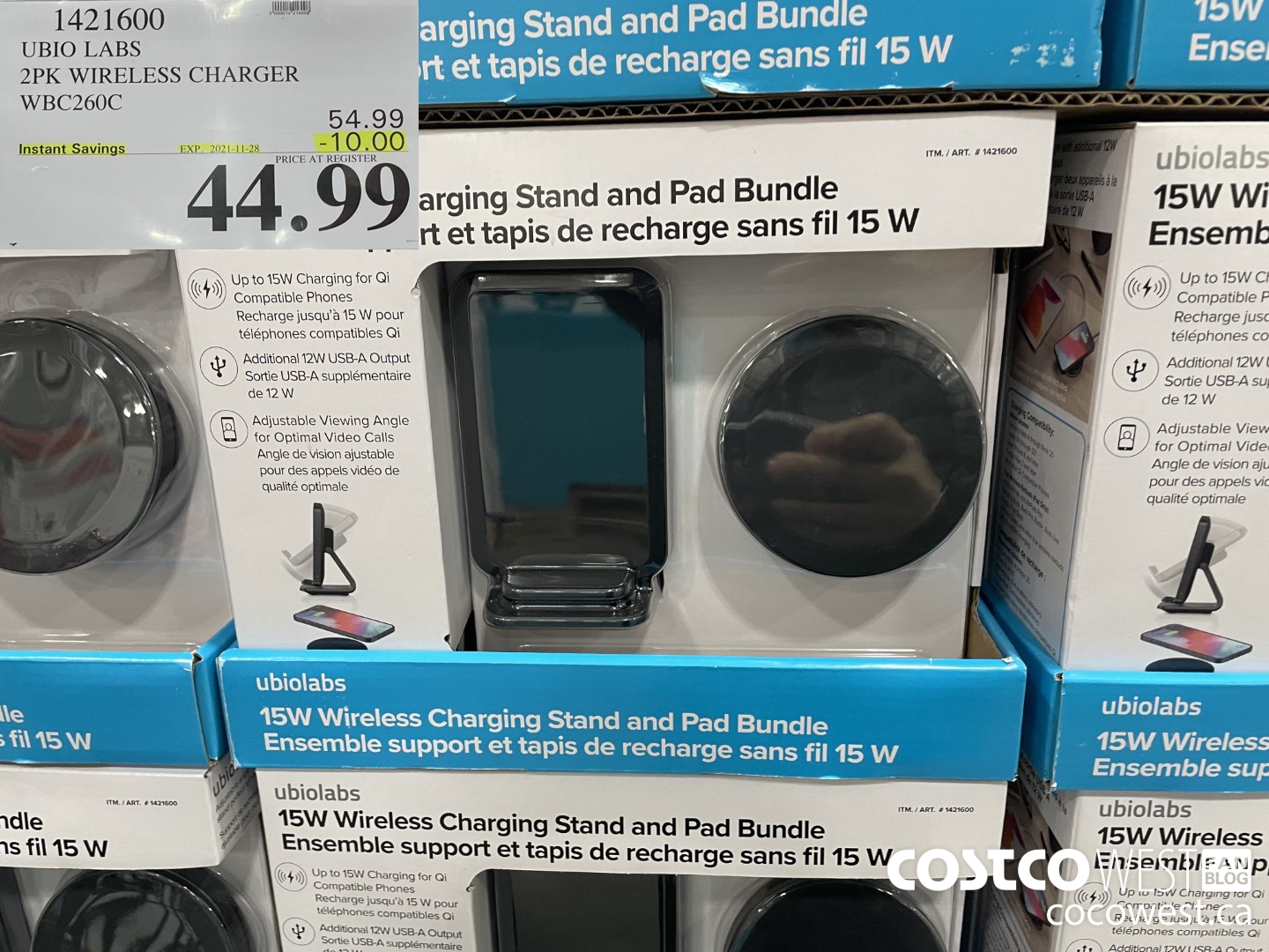 1421600 UBIO TABS 2PK WIRELESS CHARGER WBC260C ($10.00 INSTANT SAVINGS EXPIRES ON 2021-11-28) $44.99