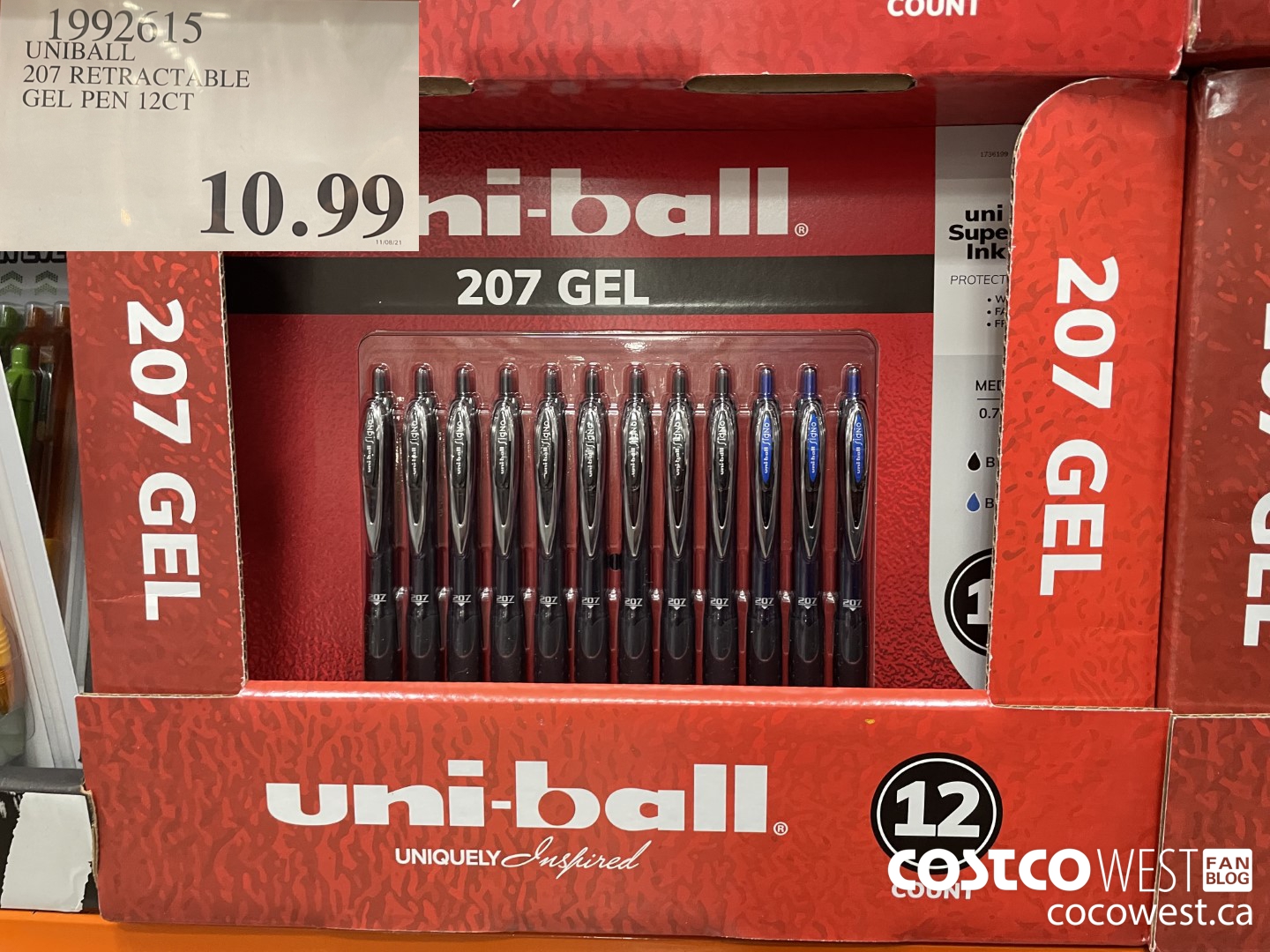 1992615 UNIBALL 207 RETRACTABLE GEL PEN 12CT  $10.99