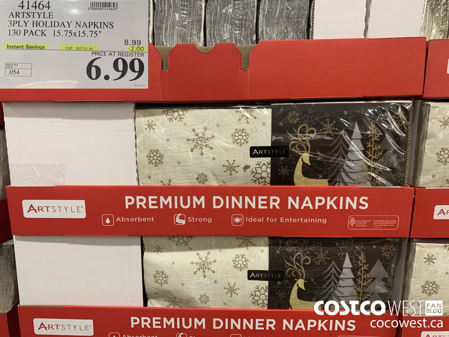 41464 ARTSTYLE 3 PLY XMAS NAPKINS PACK OF 125 17