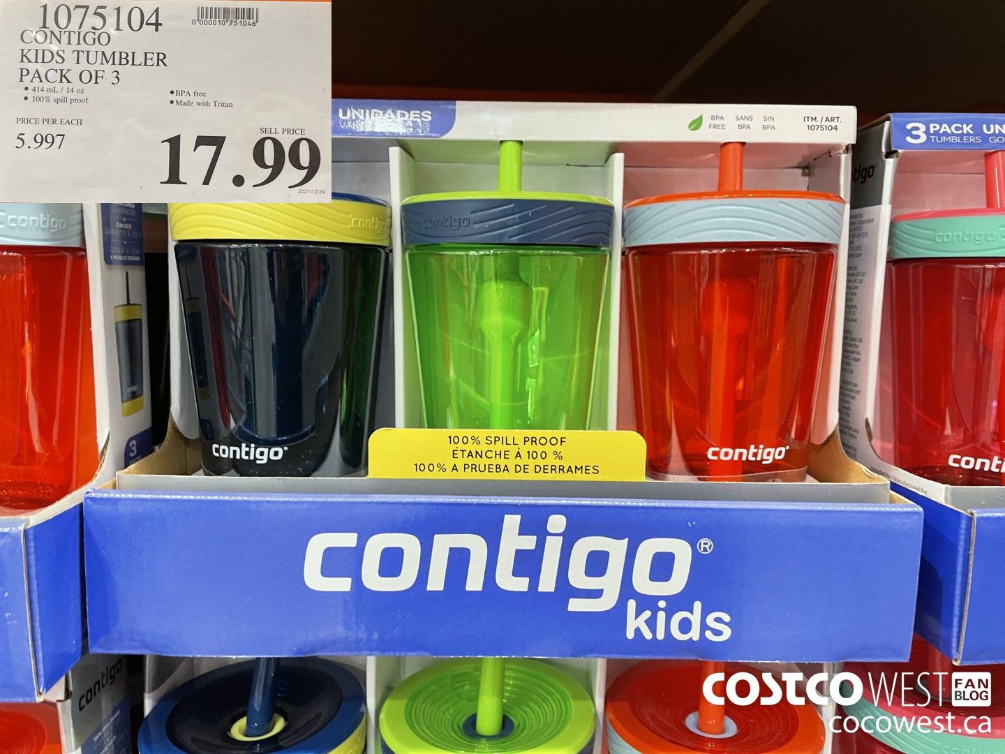 Contigo Kids 14oz BPA Free Antimicrobial Leak-Proof Tumblers Set 3 Pc. 