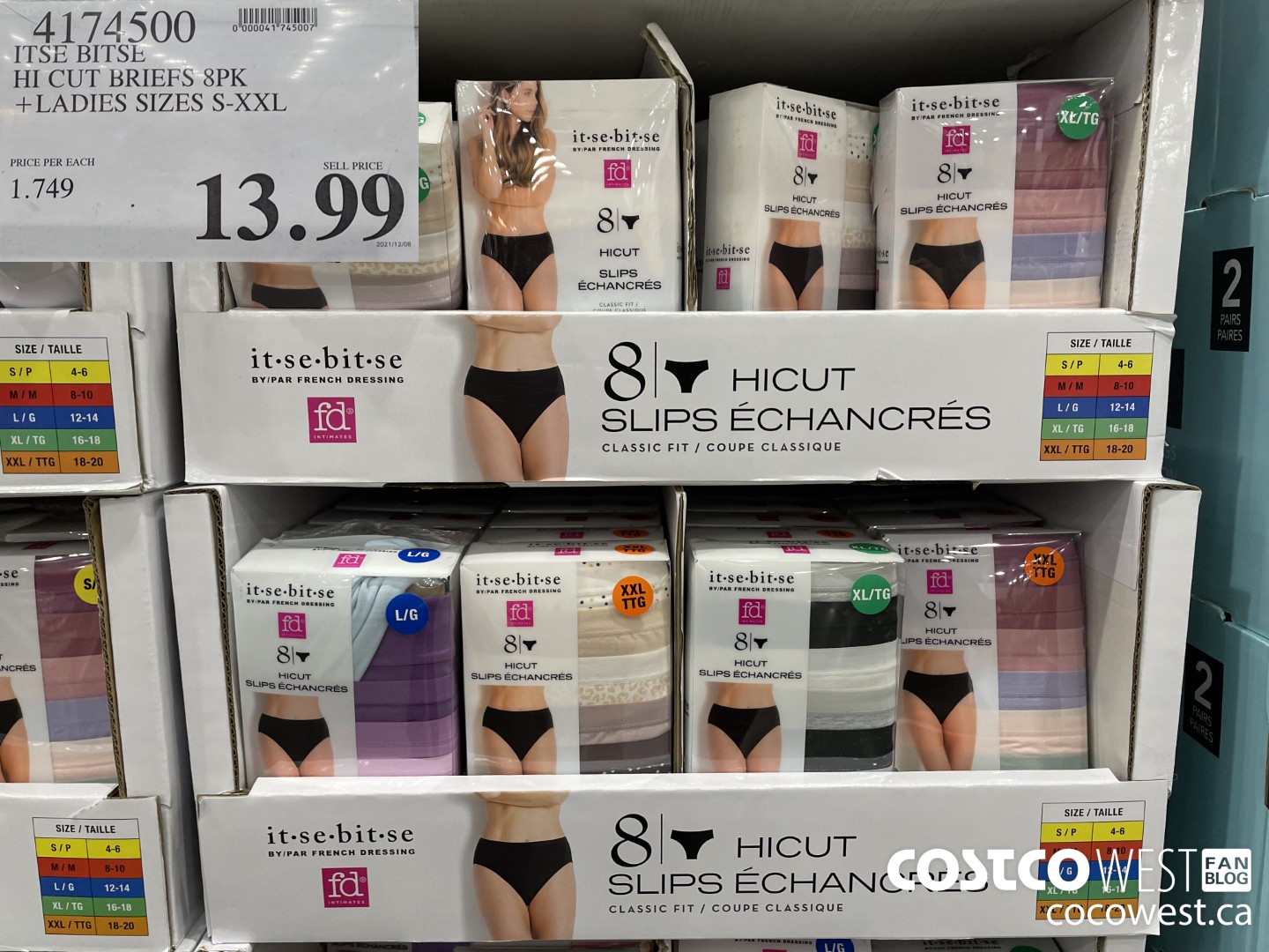 4174500 ITSE BITSE HI CUT BRIEFS 8PK LADIES SIZES S-XXL $13.99