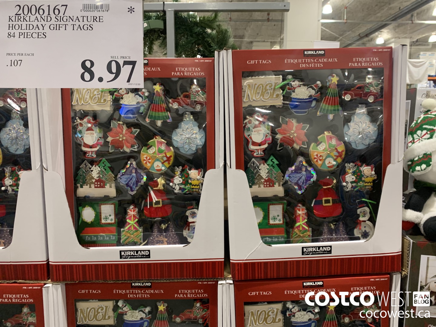 2006167 KIRKLAND SIGNATURE HOLIDAY GIFT TAGS 84 PIECES $8.97