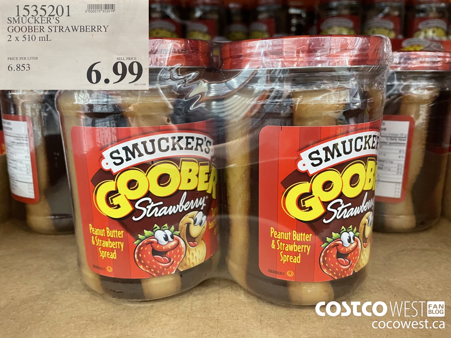 1535201 SMUCKER'S GOOBER STRAWBERRY 2 x 510 mL  $6.99