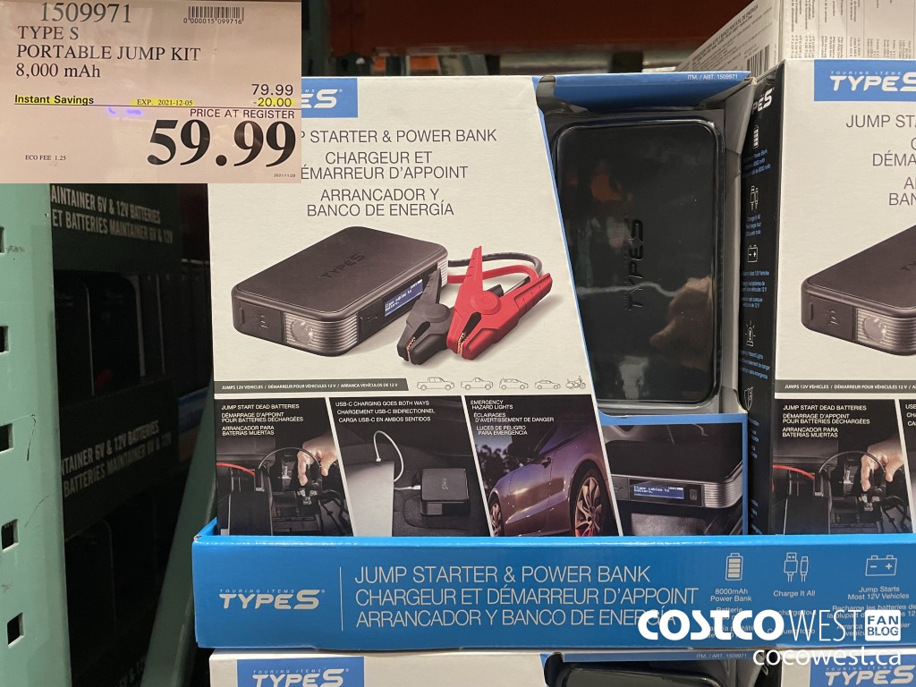 1509971 TYPE S PORTABLE JUMP KIT 8,000 mAh ($20.00 INSTANT SAVINGS EXPIRES ON 2021-12-05) $59.99