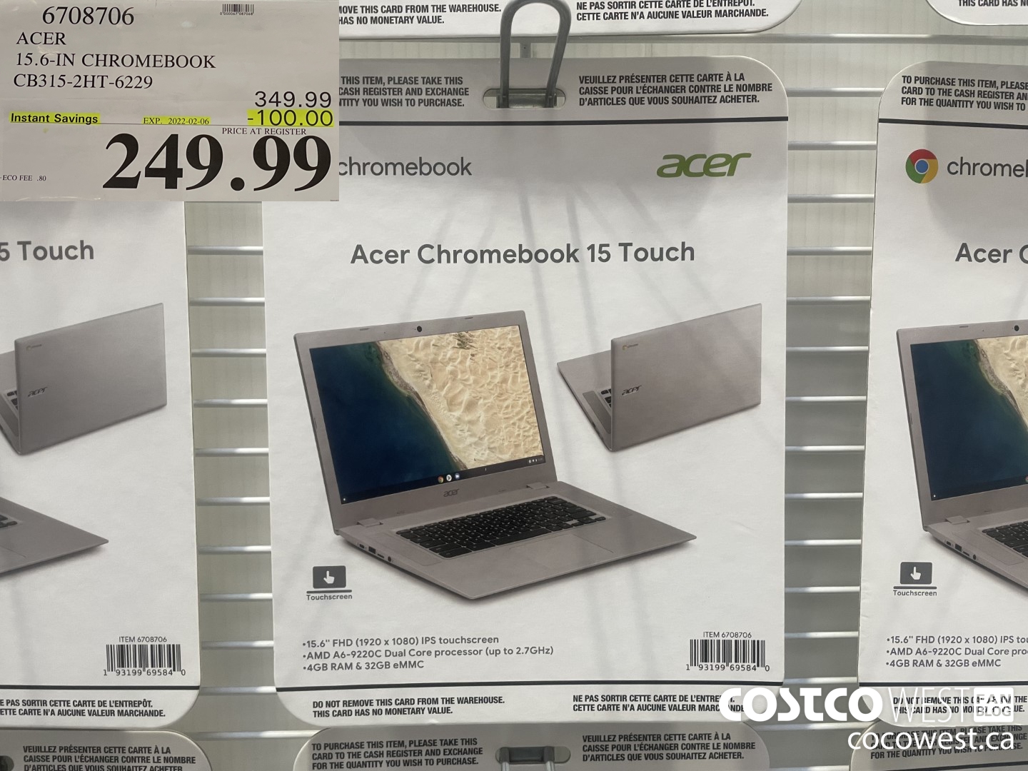 6708706 ACER 15.6-IN CHROMEBOOK CB315-2HT-6229 ($100.00 INSTANT SAVINGS EXPIRES ON 2022-02-06) $249.99