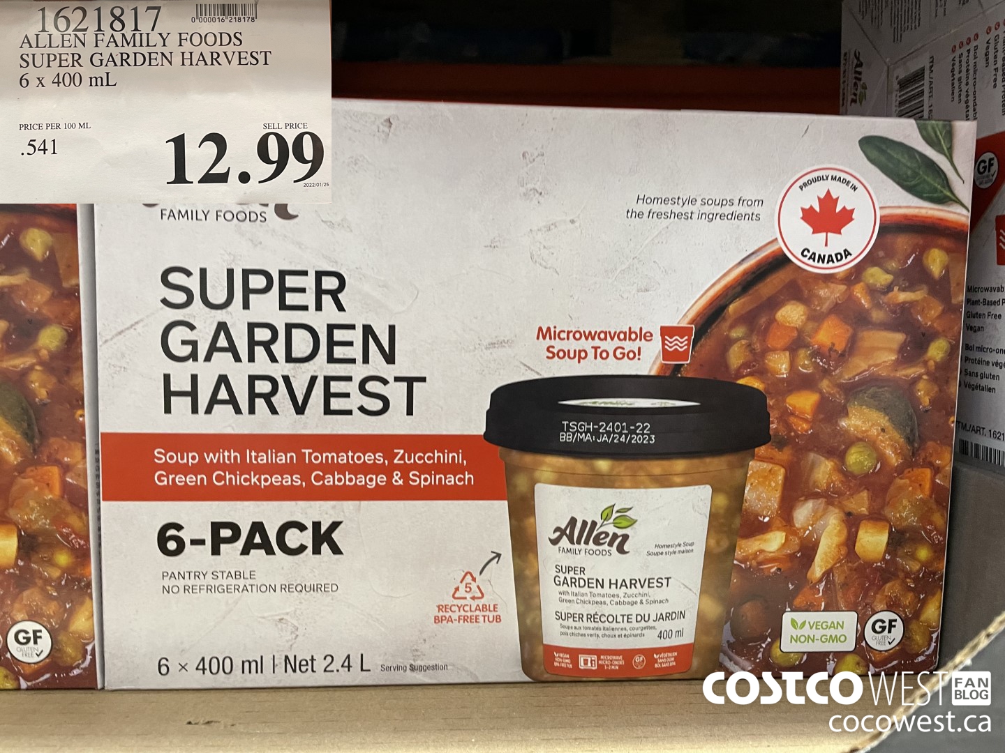 1621817 ALLEN FAMILY FOODS SUPER GARDEN HARVEST 6 x 400 mL  $12.99