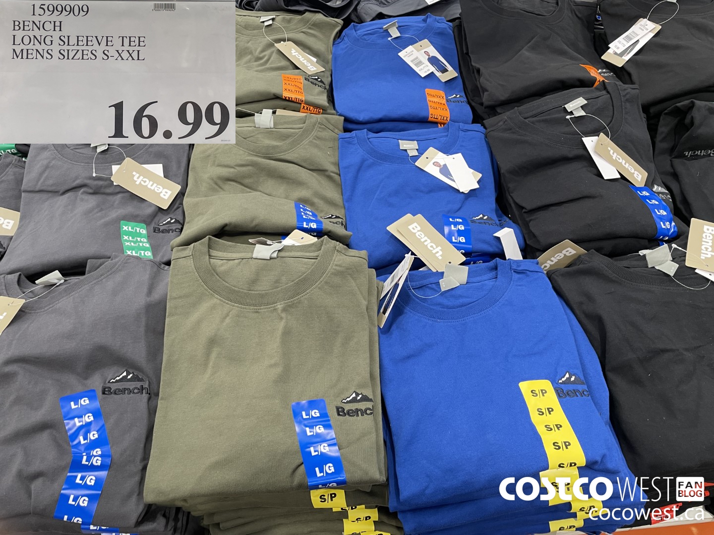 1599909 BENCH LONG SLEEVE TEE MENS SIZES S-XXL  $16.99