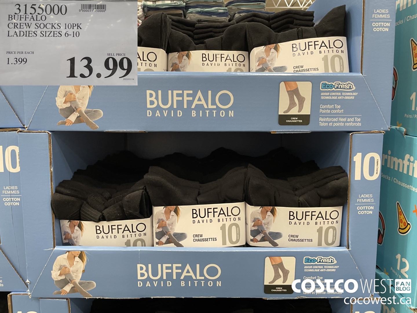 3155000 BUFFALO CREW SOCKS 10PK LADIES SIZES 6-10 $13.99