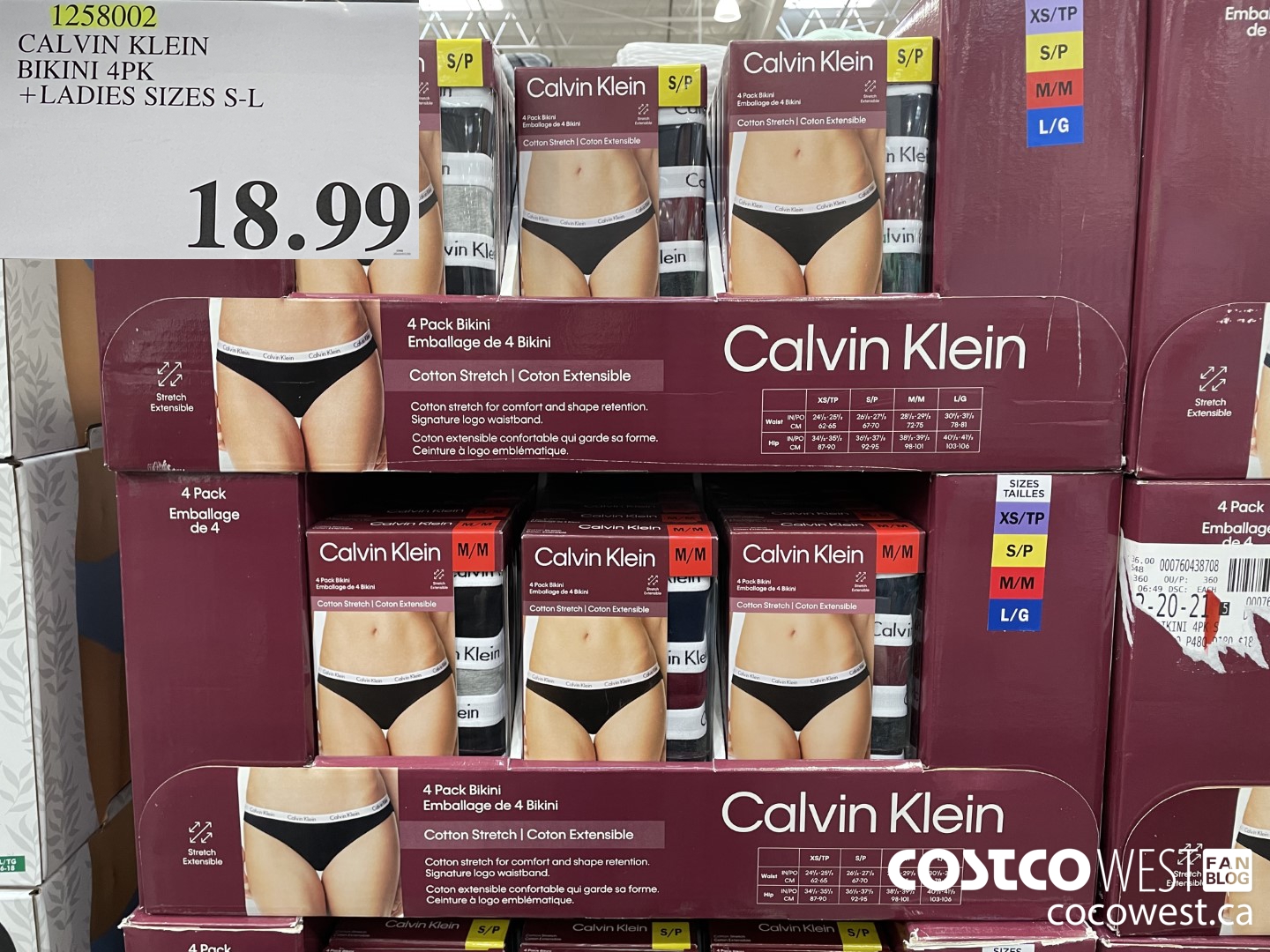 1258002 CALVIN KLEIN BIKINI 4PK LADIES SIZES S-L $18.99