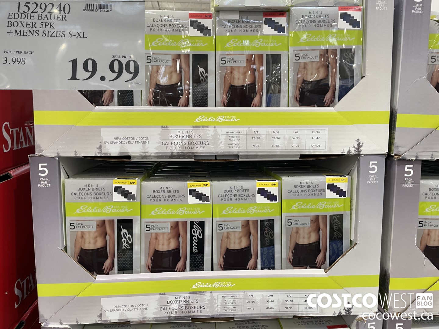 1529240 EDDIE BAUER BOXER 5PK MENS SIZES S-xL $19.99